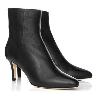 Shop Jimmy Choo Brody Black Grainy Calf Leather Round Toe Ankle Boots