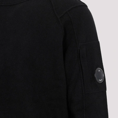 Shop C.p. Company Wool Crew Neck Jumper Sweater In Black