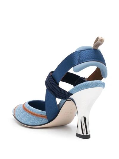 Shop Fendi Heeled Shoes In Light Blue