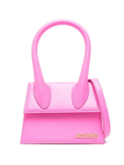 Shop Jacquemus Le Chiquito Moyen Bags In Pink &amp; Purple