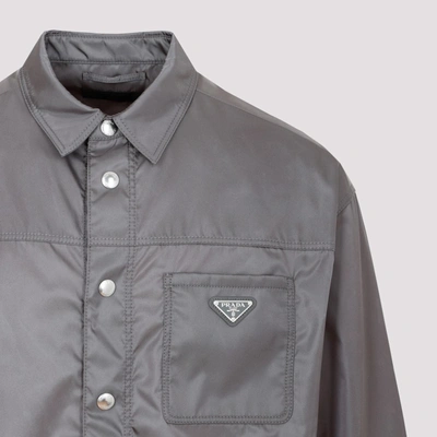 Shop Prada Re-nylon Shirt In Grey