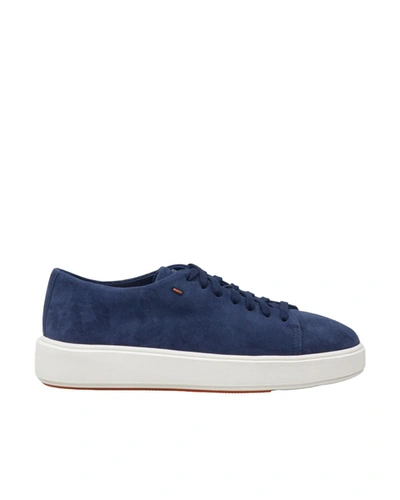 Shop Santoni Sneakers In Blue