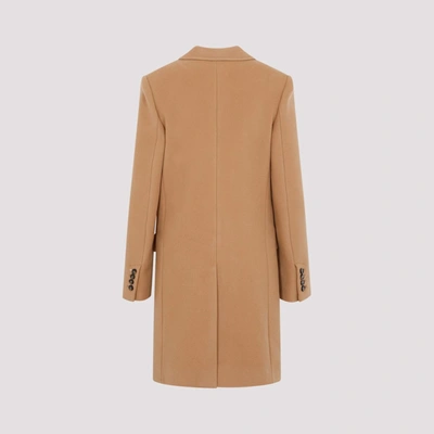 Shop Stella Mccartney Wool Structured Coat In Brown
