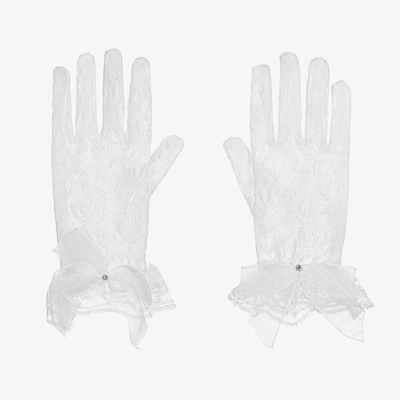Shop Romano Girls White Lace Gloves