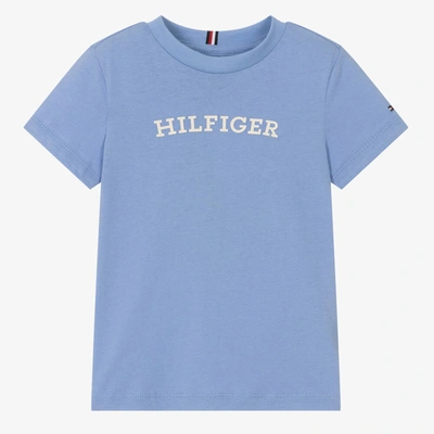 Shop Tommy Hilfiger Boys Blue Cotton T-shirt