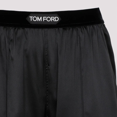 Shop Tom Ford Silk Satin Pijama Pants In Black