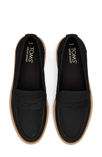 Shop Toms Cara Platform Penny Loafer In Black
