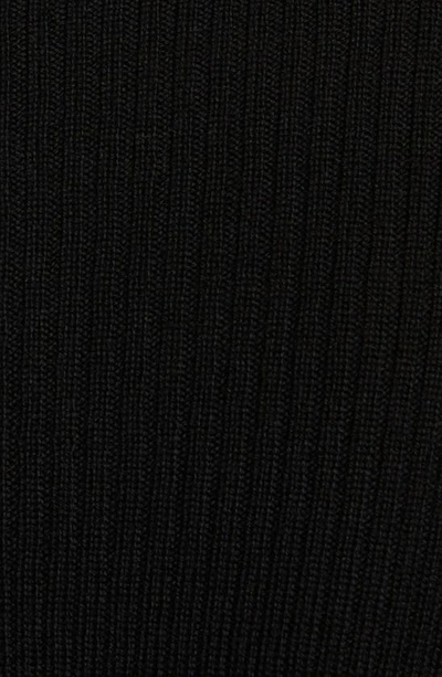 Shop Moncler Turtleneck Virgin Wool Quarter Zip Sweater In Black
