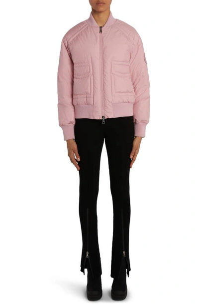 Shop Moncler Jucar Quilted Bomber Jacket In Pink