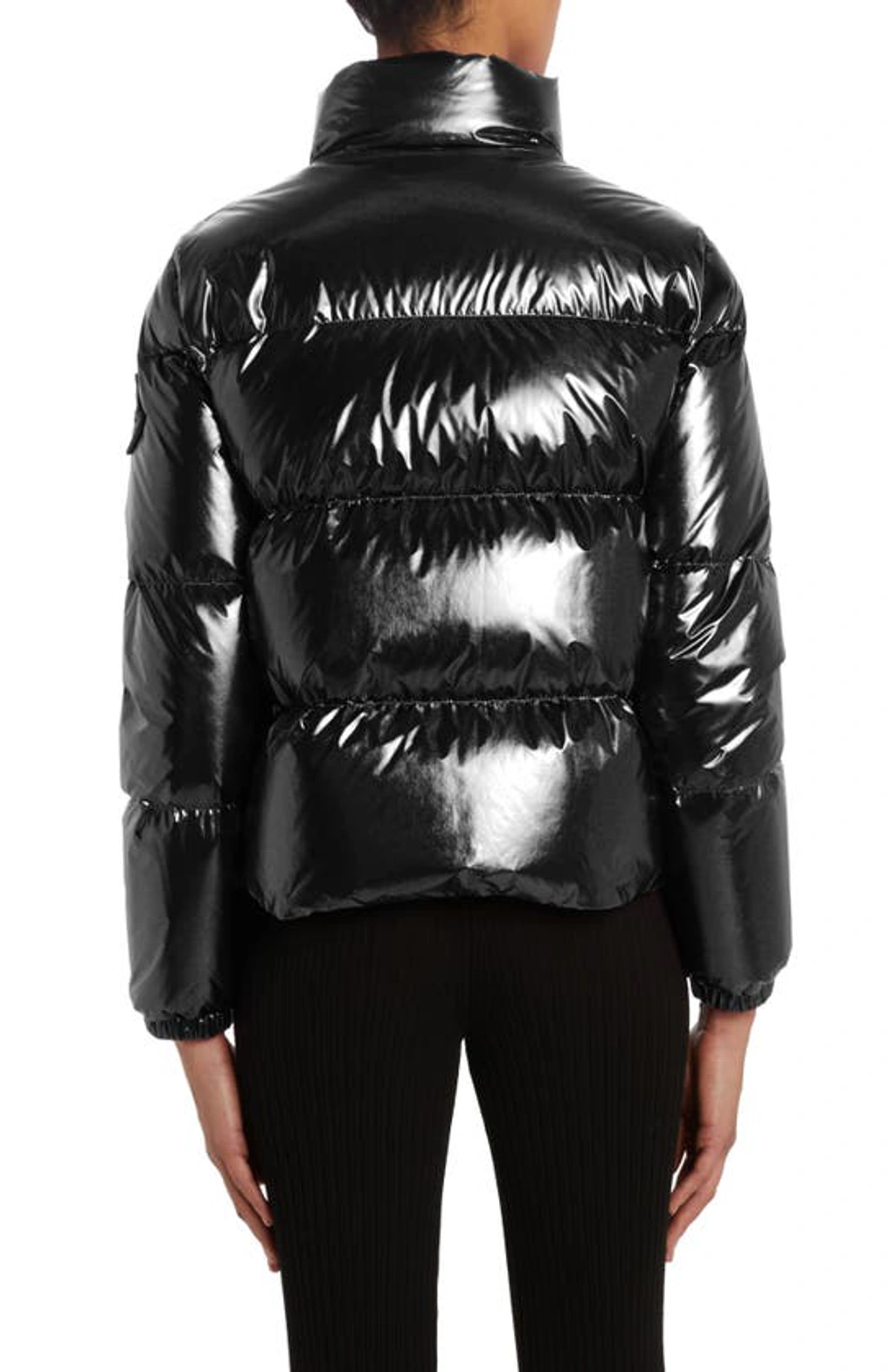 Moncler Meuse Metallic Puffer Jacket In Black | ModeSens