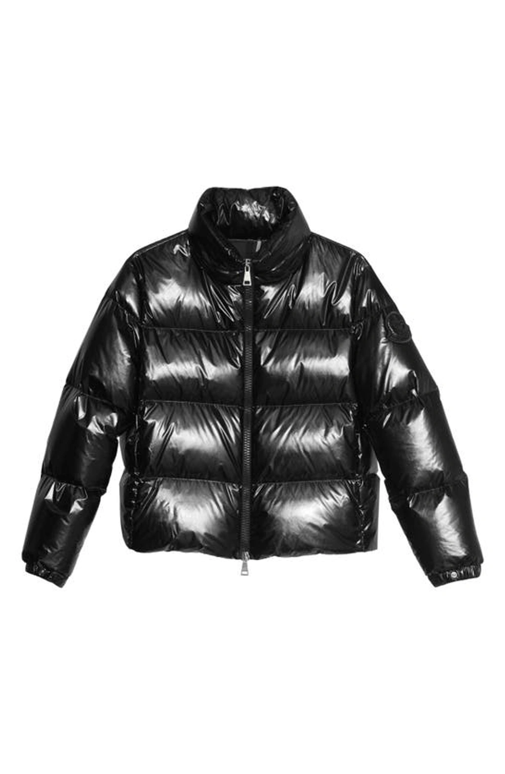 Moncler - Black Asymmetric Zip Puffer Jacket | Mitchell Stores