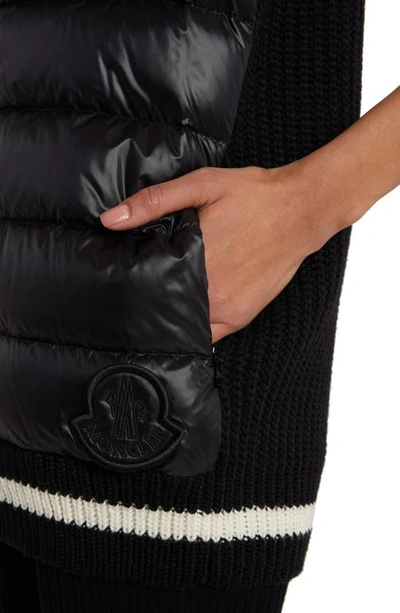 Moncler Quilted Down & Rib Knit Vest In Black