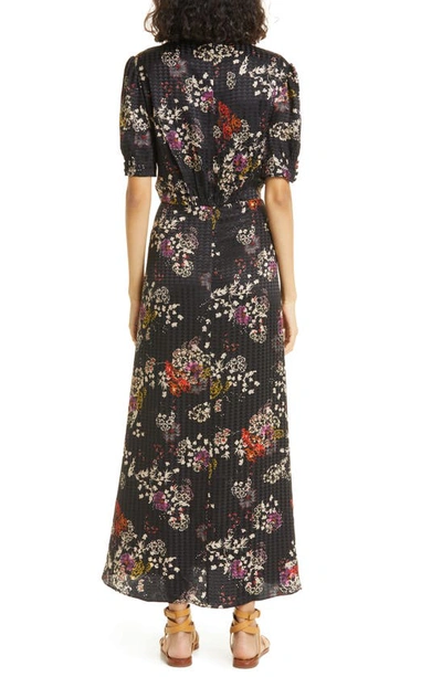 Shop Saloni Lea Print Silk Maxi Dress In 1050-efflorenscence