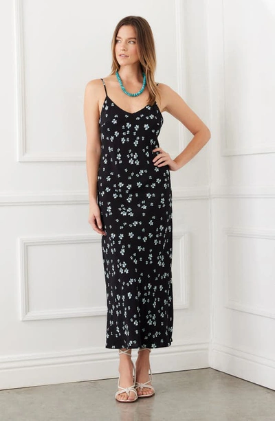 Karen Kane Floral Bias Cut Maxi Slipdress In Floral Print