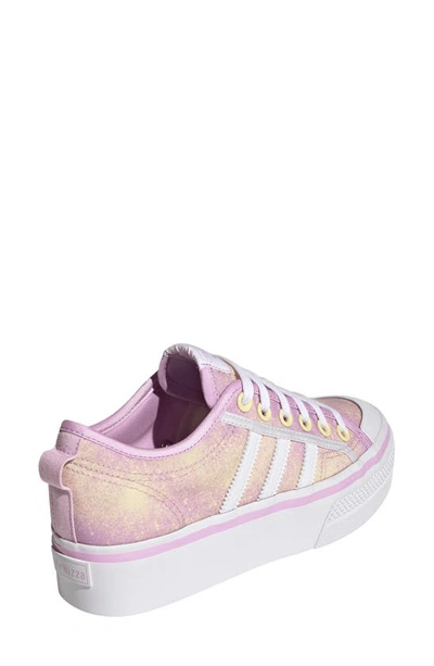 Shop Adidas Originals Nizza Platform Sneaker In Bliss Lilac/ White/ Yellow