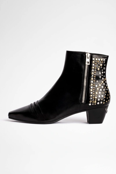 Zadig & Voltaire Stelia Studs Boots Leather In Black | ModeSens