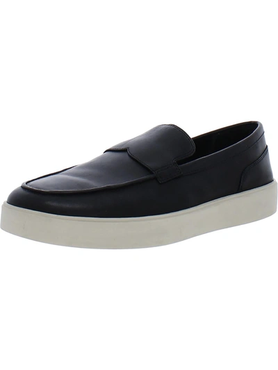 Shop Vince Toren Womens Leather Slip On Loafers In Black