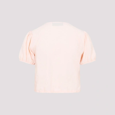 Shop Simone Rocha Short Sleeve Polyamide Blouse Top In Pink &amp; Purple
