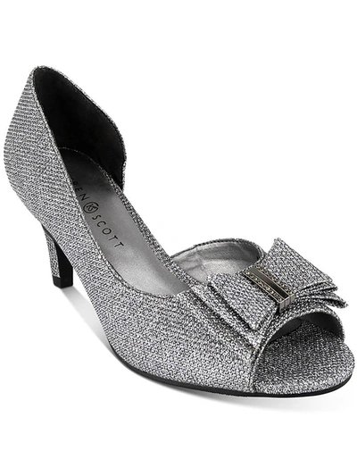 Shop Karen Scott Destinaa Womens Glitter Peep-toe Pumps In Silver