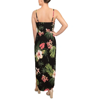 Shop Rachel Rachel Roy Womens Floral Long Wrap Dress In Black