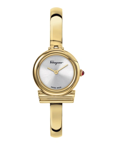 Shop Ferragamo Women's Sfik01120 Gancini 22mm Quartz Watch In Gold
