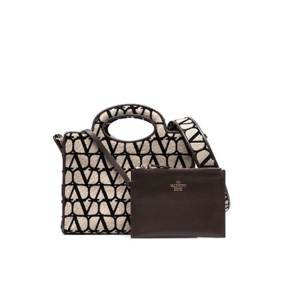 Shop Valentino Vlogo Shoulder Bag In Beige