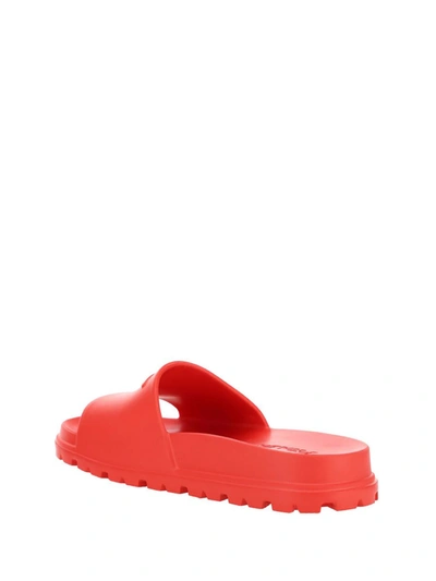 Shop Prada Sandals In Rosso