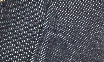 Shop Area Butterfly Crystal Detail Raw Denim Top In Dark Indigo