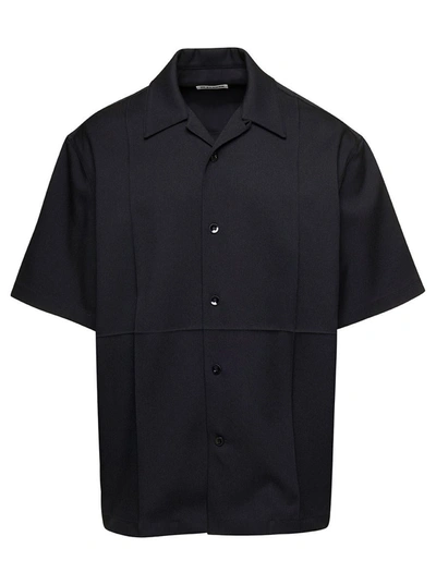 Shop Jil Sander Black Short Sleeve Shirt In Polyester Man