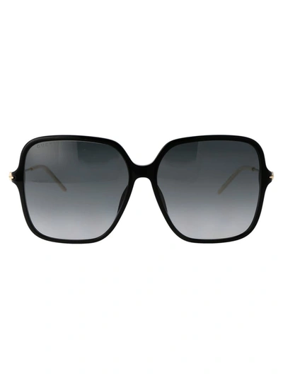 Shop Gucci Sunglasses In 001 Black Gold Grey