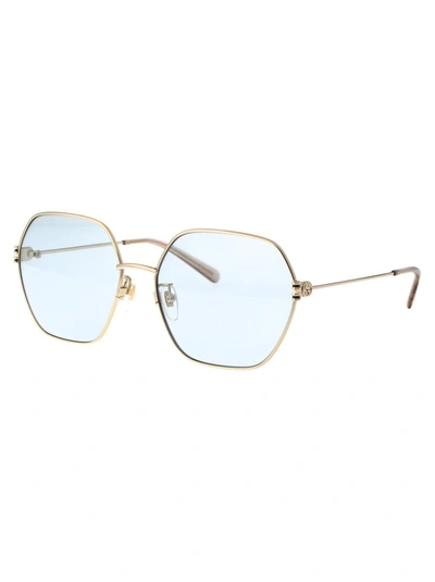 Shop Gucci Sunglasses In 004 Gold Gold Light Blue