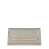 JIMMY CHOO MARGOT Silver Glitter Fabric Accessory Clutch Bag