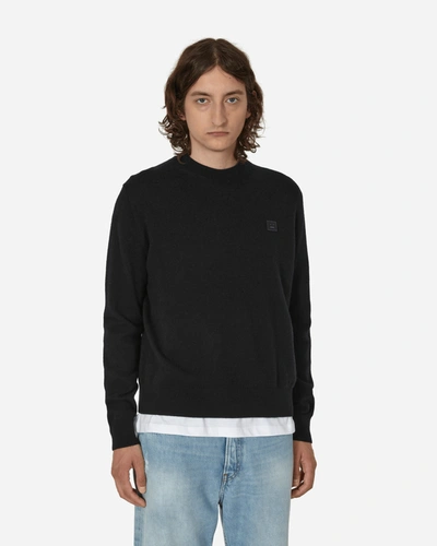 Shop Acne Studios Face Logo Crewneck Sweater In Black