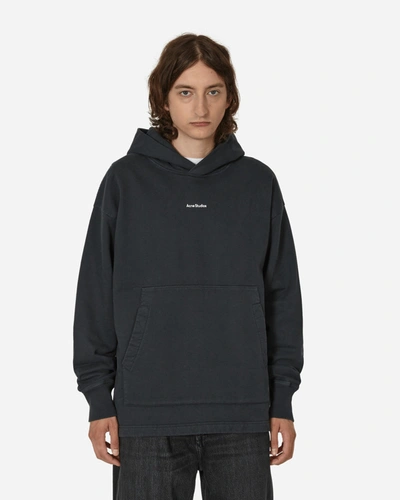 Shop Acne Studios Logo Hooded Sweatshirt In Black