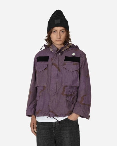Shop Oamc Re:work Field Jacket Camo In Purple