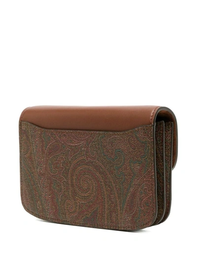 Shop Etro Brown 'arnica' Crossbody Bag With 'paisley' Motif In Cotton Blend Woman