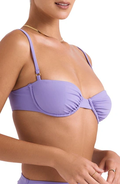 House Of Cb Monaco Underwired Stretch-woven Bikini Top In Violet