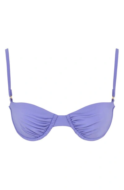 House Of Cb Monaco Underwired Stretch-woven Bikini Top In Violet