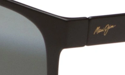 Shop Maui Jim Red Sands 59mm Polarizedplus2® Rectangular Sunglasses In Matte Black