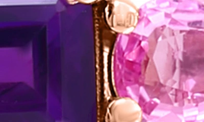 Shop Effy 14k Rose Gold Amethyst & Pink Sapphire Stud Earrings In Purple
