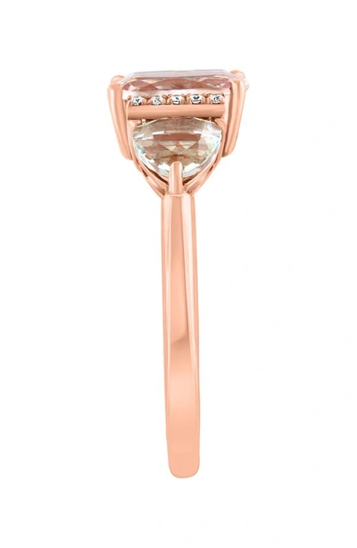 Shop Effy 14k Rose Gold Diamond, Prasiolite & Morganite Ring In Pink