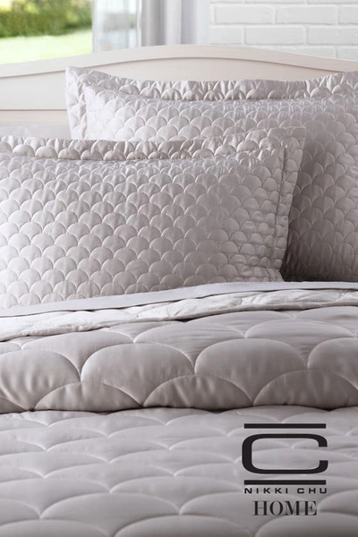 Climarest Allied Home Nikki Chu Velvet/satin Reversible Blanket In Pewter