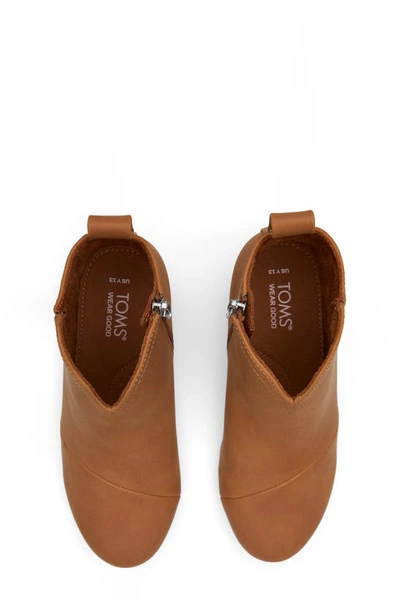 Toms Clare Zip Wedge Bootie In Tan