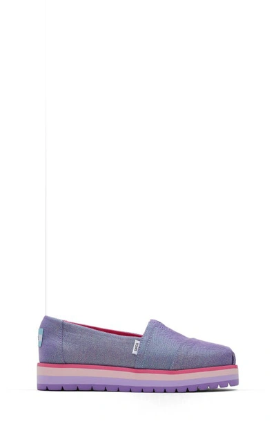 Shop Toms Kids' Classic Alpargata Platform Slip-on In Purple