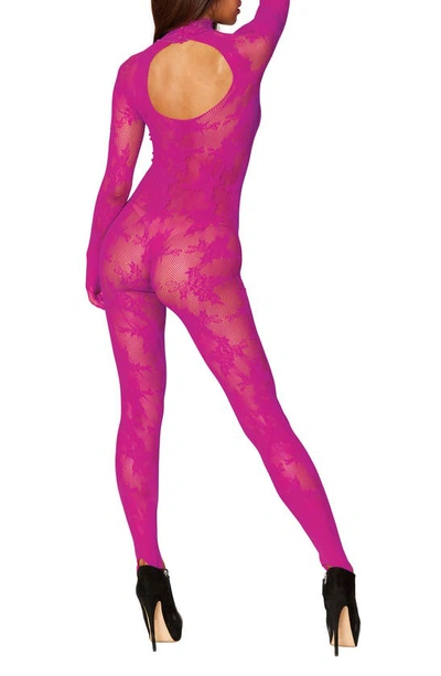 Dreamgirl Fishnet Glove Body Stocking In Azalea