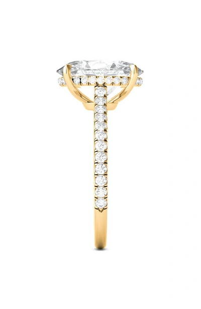 Hautecarat Oval Cut & Pavé Lab Created Diamond 18k Gold Ring In 18k Yellow Gold
