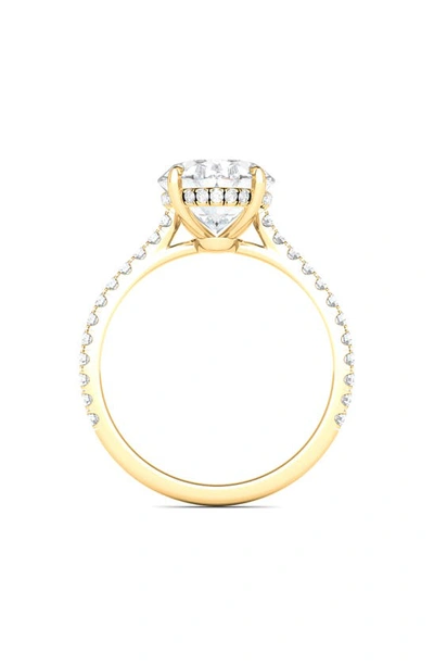 Shop Hautecarat Oval Cut & Pavé Lab Created Diamond 18k Gold Ring In 18k Yellow Gold