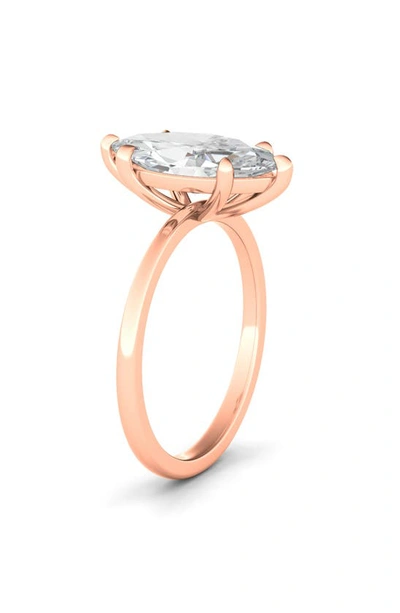 Shop Hautecarat Marquise Cut Lab Created Diamond 18k Gold Ring In 18k Rose Gold