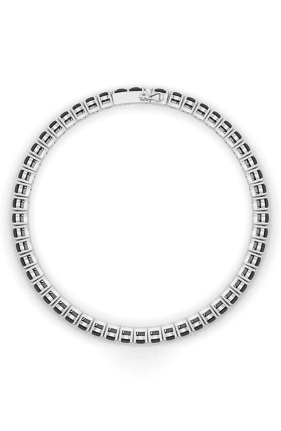 Hautecarat Round Cut Lab Created Black Diamond 18k Gold Tennis Bracelet In 18k White Gold
