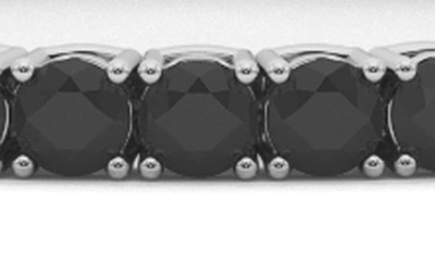 Hautecarat Round Cut Lab Created Black Diamond 18k Gold Tennis Bracelet In 18k White Gold